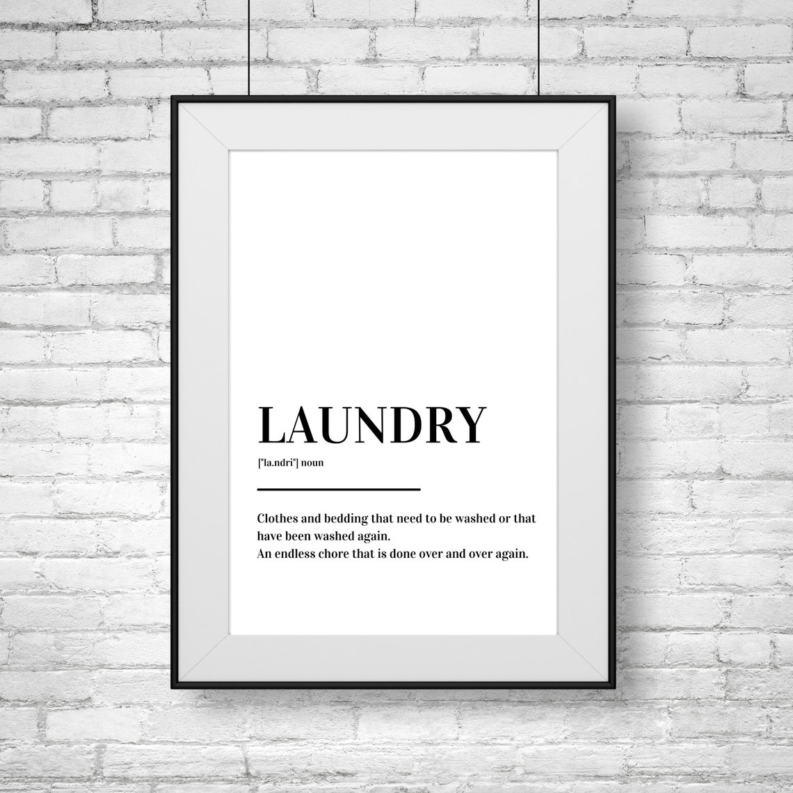 Laundry Definition Funny Quote Endless Chore Minimalist Poster - Image 2