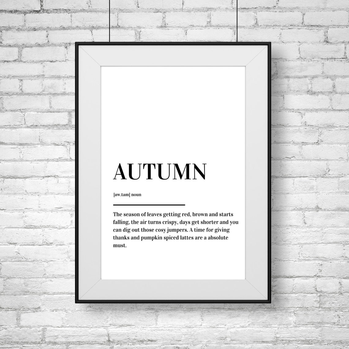 Autumn Definition Fall Season Quote Typography Dictionary Poster - Image 2