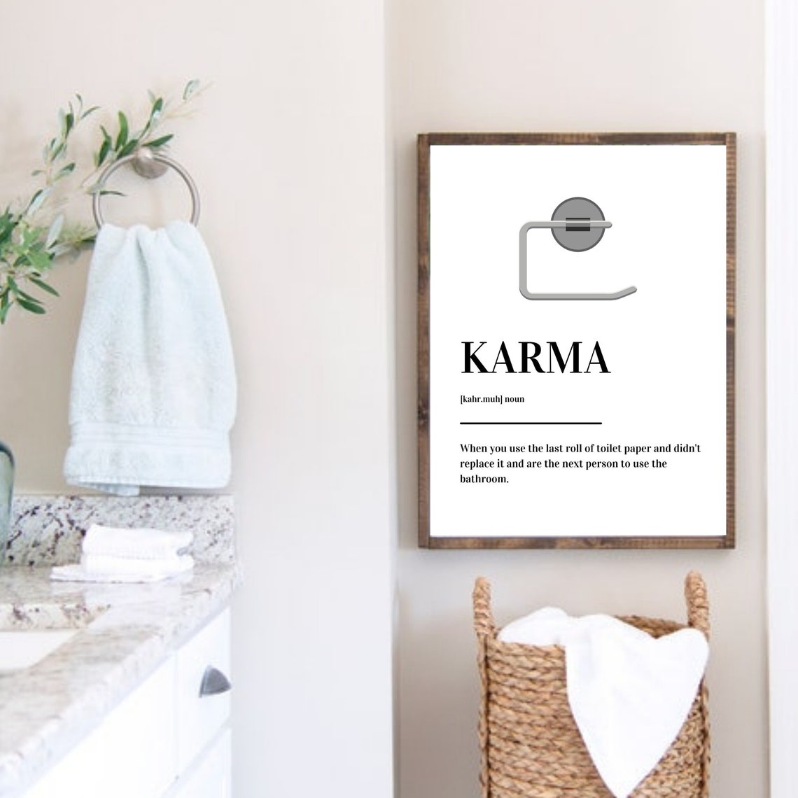 Karma Definition Funny Bathroom Quote Dictionary Style Poster - Image 6