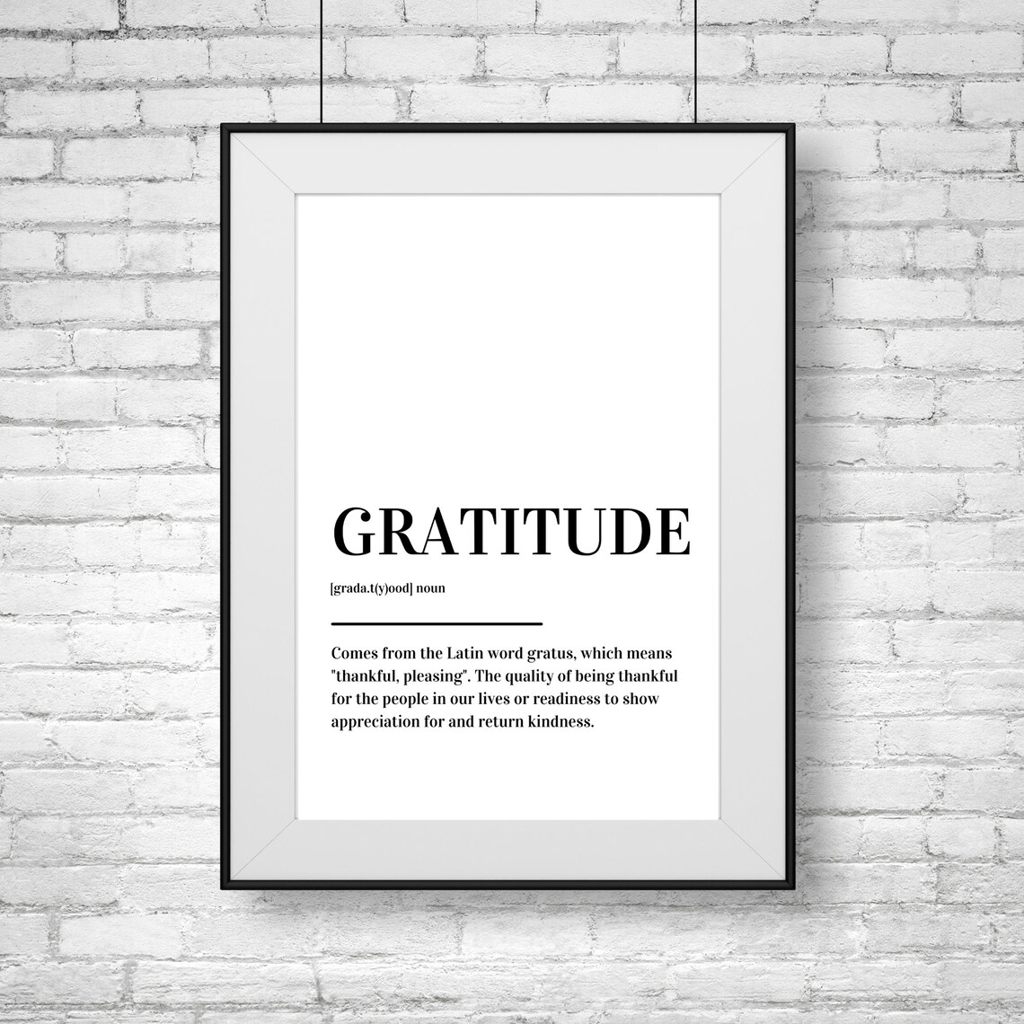 Gratitude Definition Poster, Modern Wall Art Print - Image 2