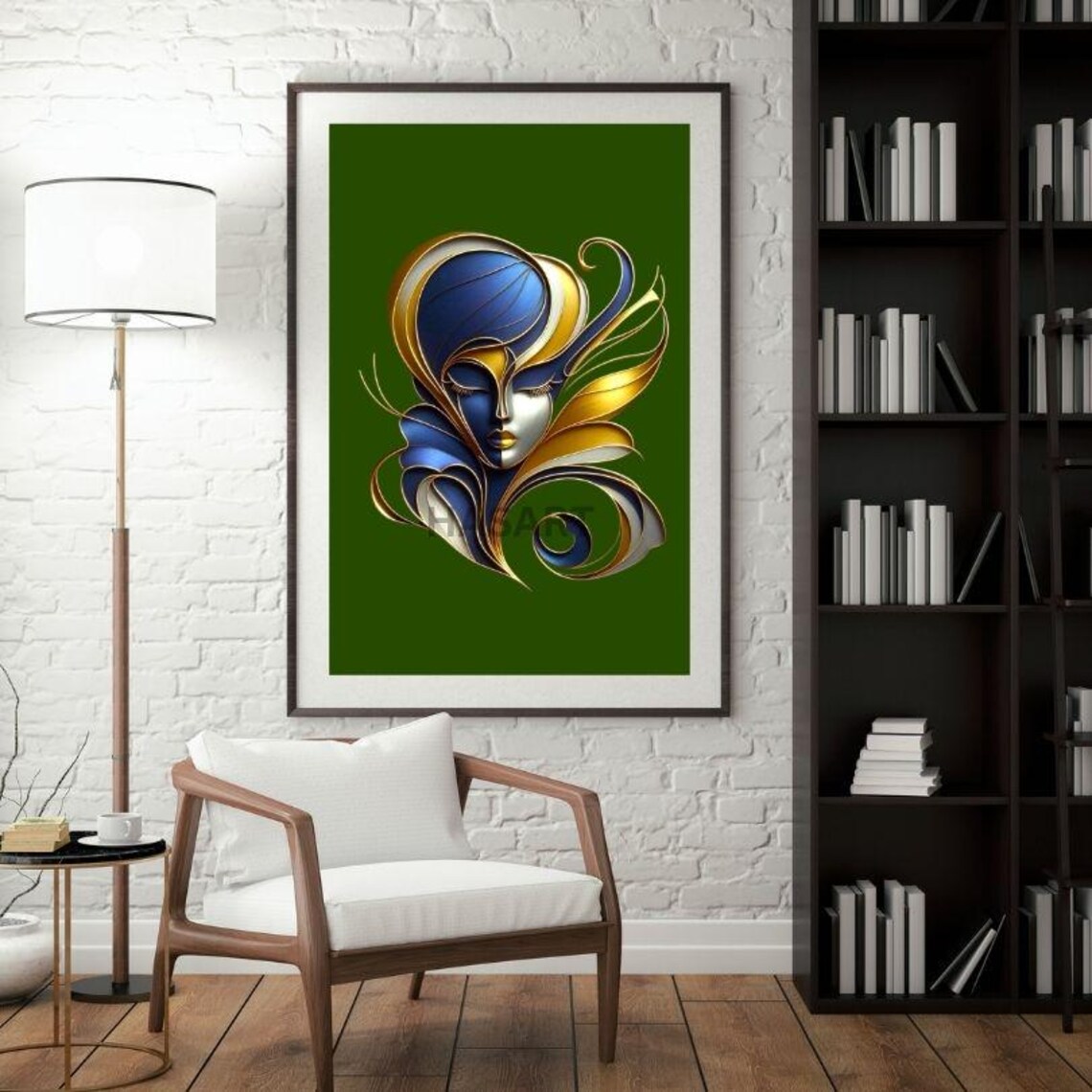 Colorful Abstract Woman Face in Modern Portrait Style Poster - Image 3