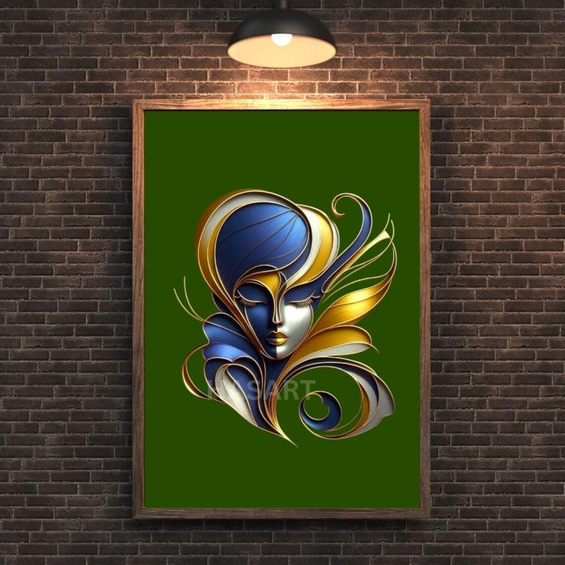 Colorful Abstract Woman Face in Modern Portrait Style Poster