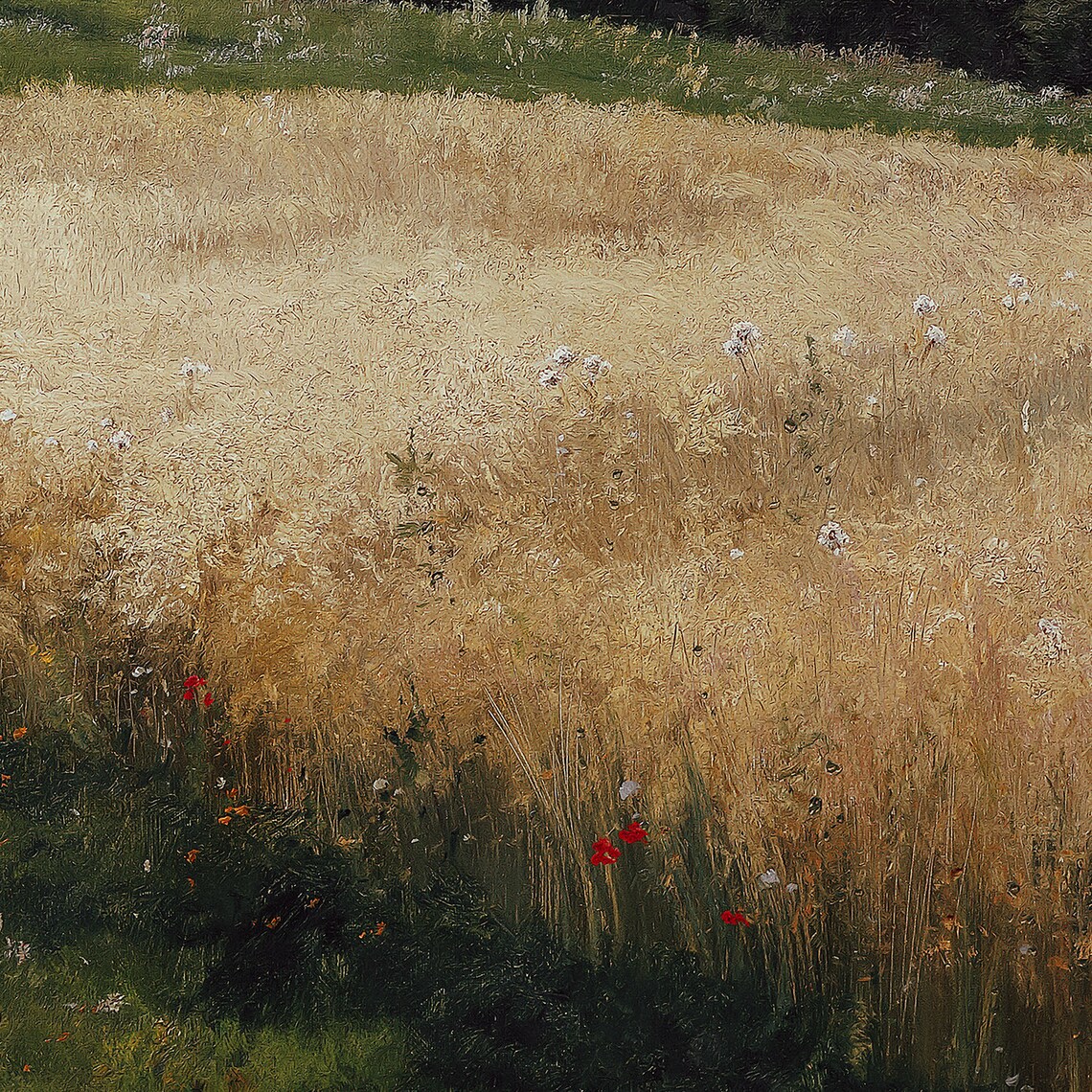 Vintage Wheat Field Landscape Art Print, Farmhouse - Image 3