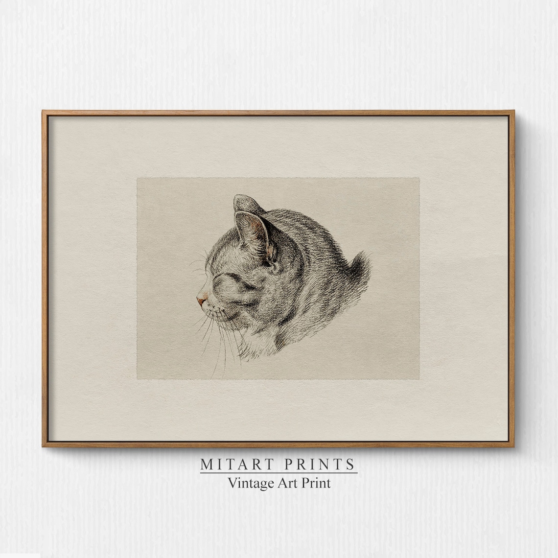 Vintage Cat Print, Farmhouse Nursery Room Art