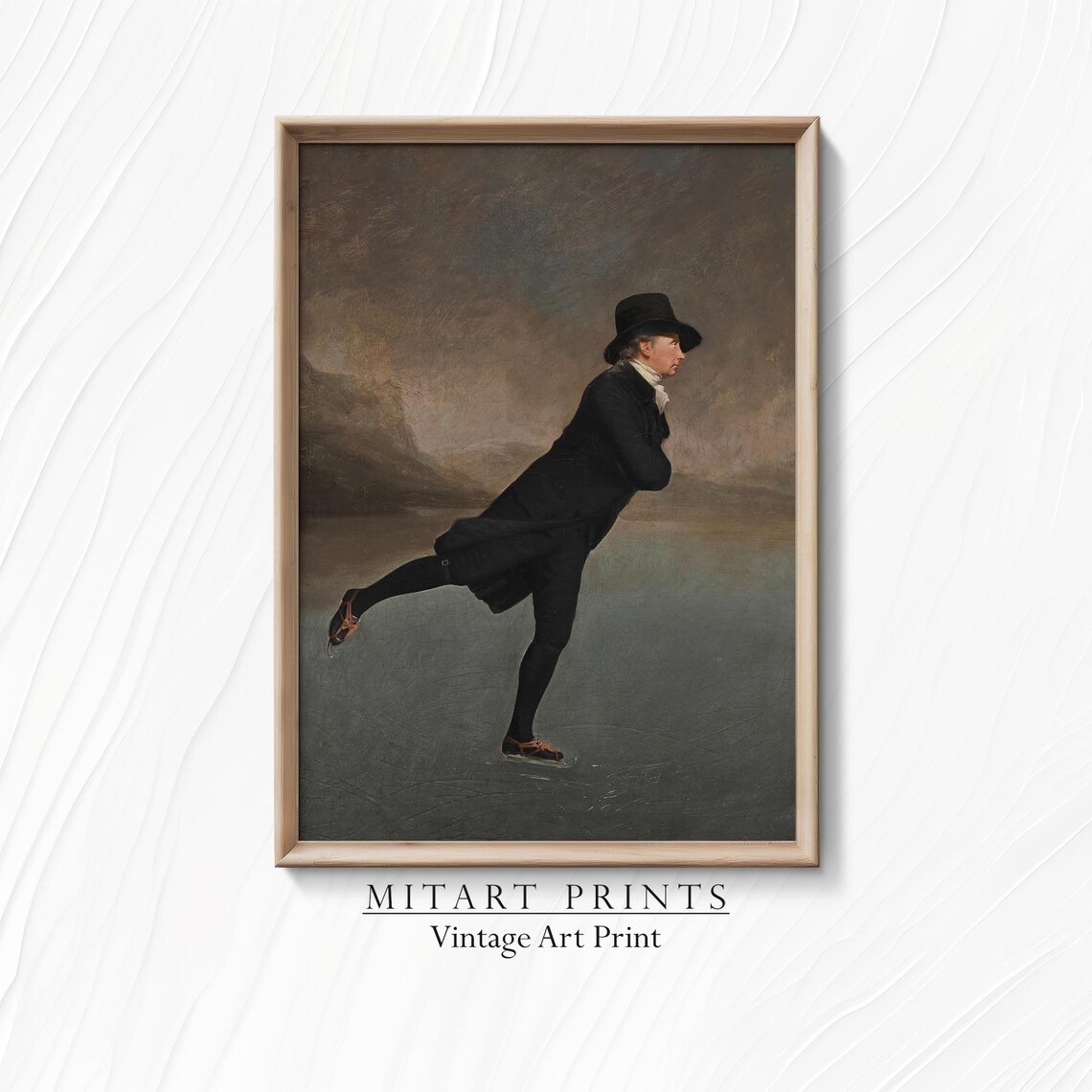 The Skating Minister Vintage Ice Skater Portrait Oil Painting Poster