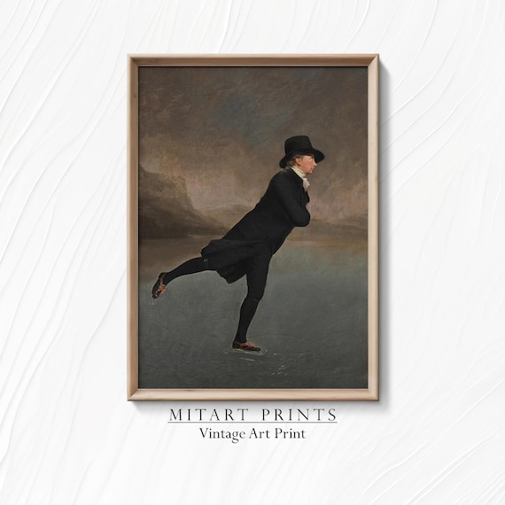 The Skating Minister Vintage Ice Skater Portrait Oil Painting Poster