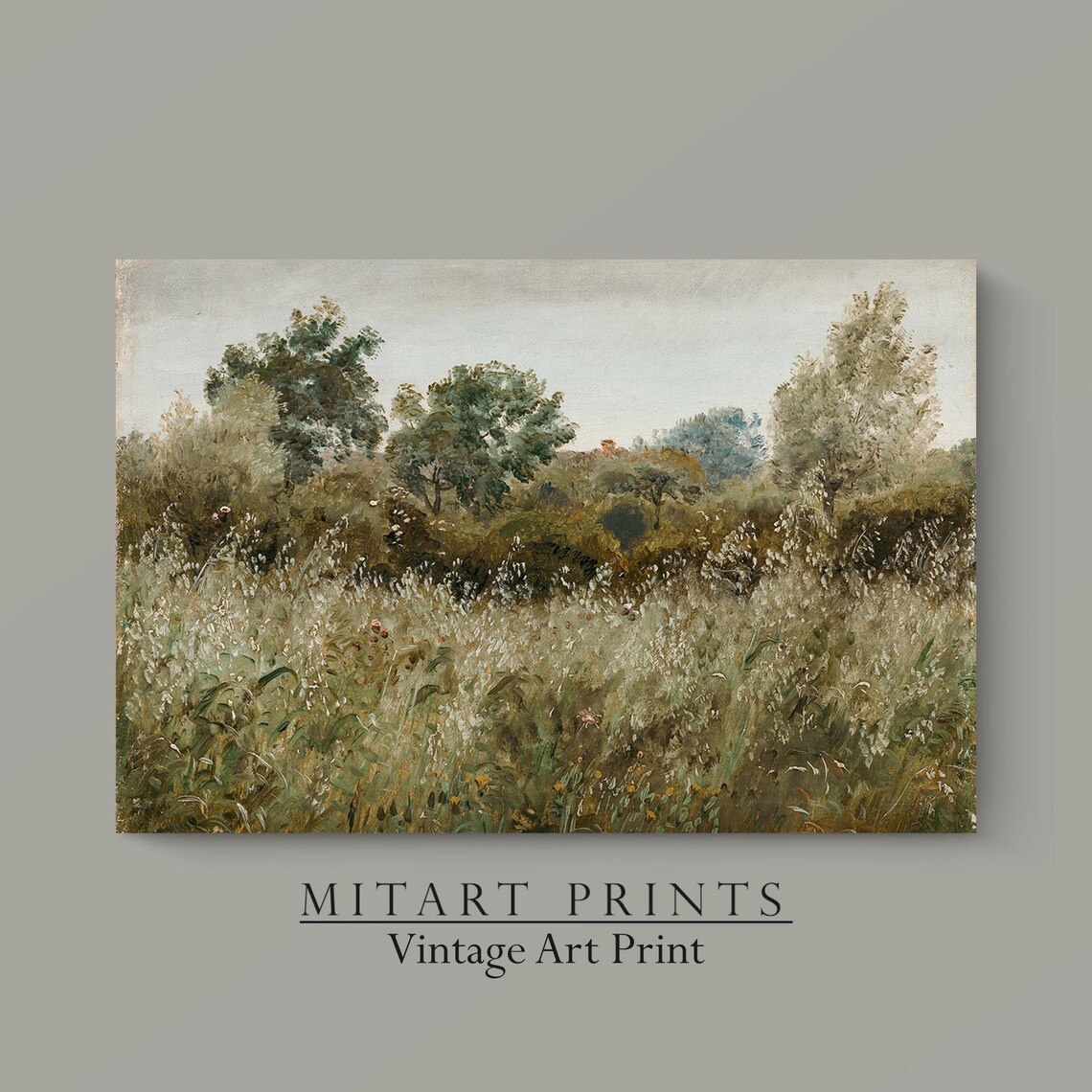Wildflower Field Meadow Landscape Wall Art Print - Image 3