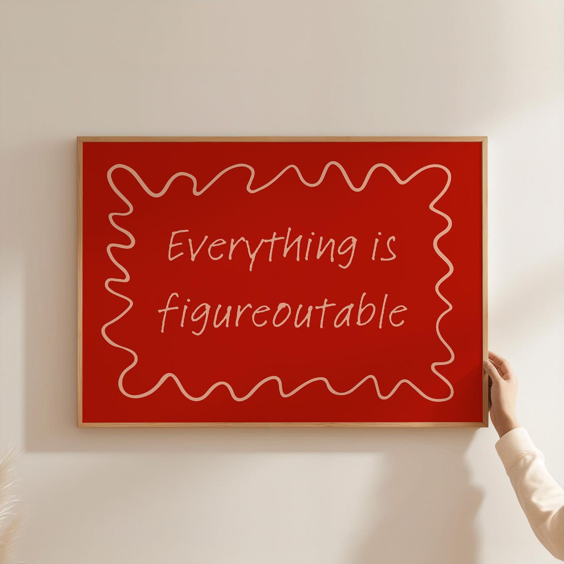 Everything Is Figureoutable Red Handwritten Script Quote Poster