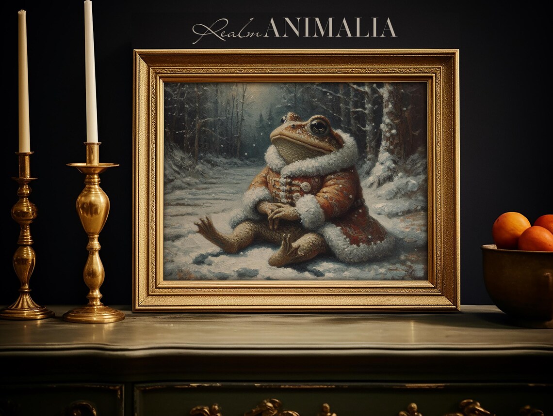 Winter Toad Whimsical Fantasy Animal Art Print - Image 3
