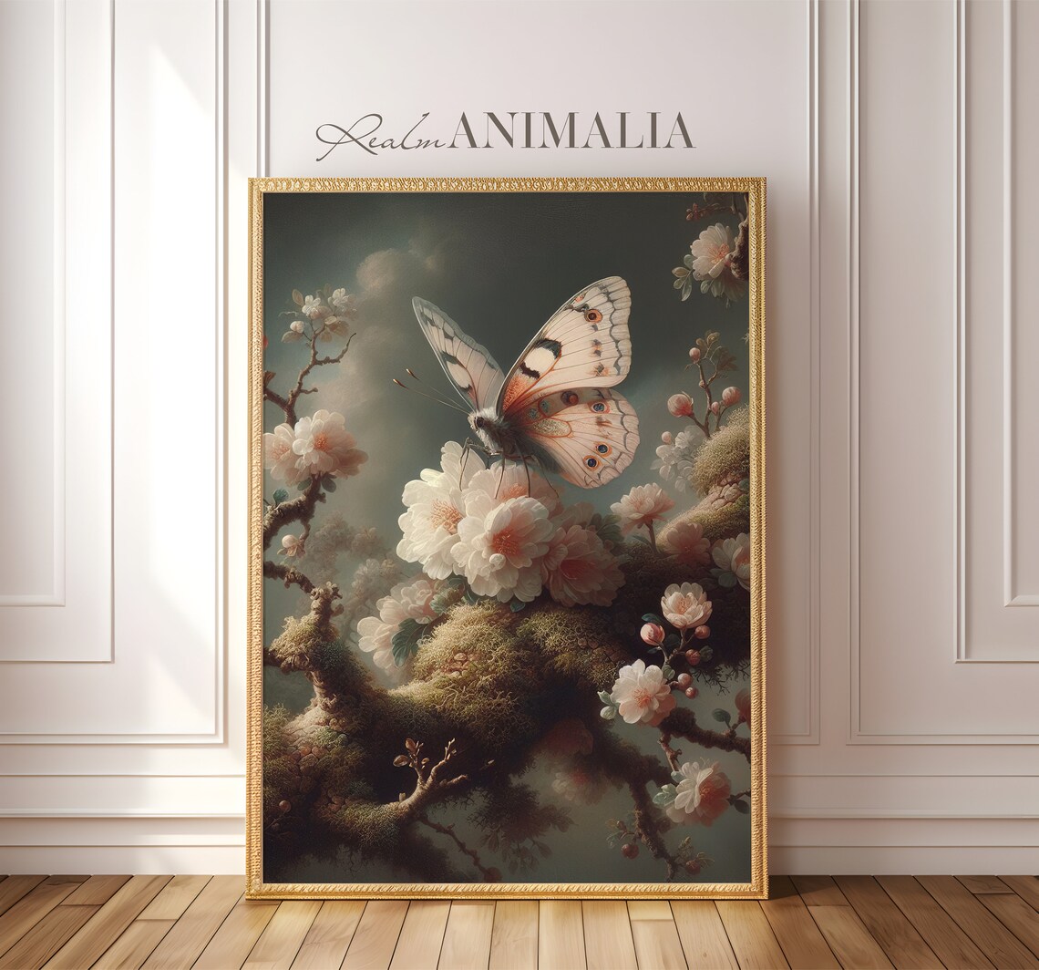 Vintage Floral Butterfly Print, Botanical Wall Art - Image 4