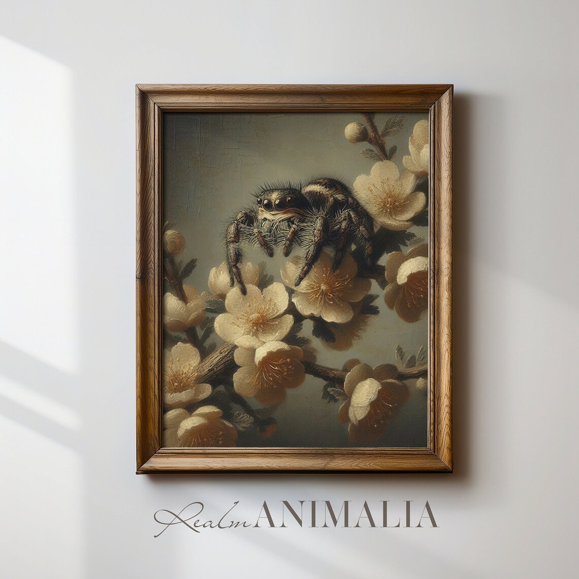 Jumping Spider Floral Portrait, Vintage Art Print - Image 4
