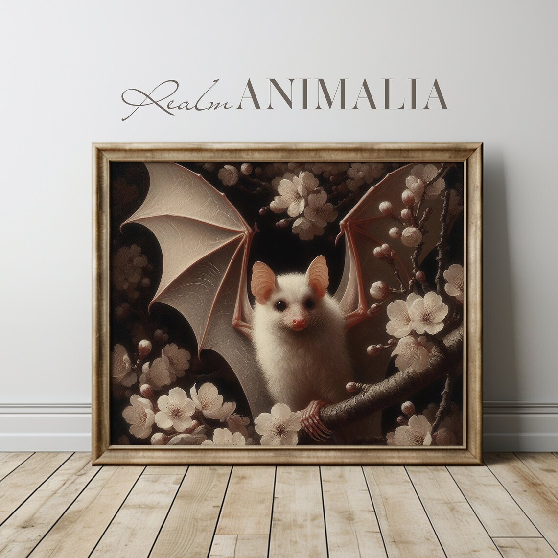 Vintage Bat Art Print, Dark Cottagecore Botanical - Image 3