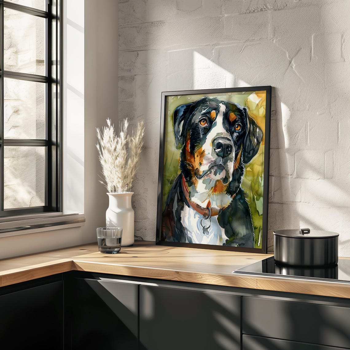Greater Swiss Mountain Dog Watercolor Portrait Breed Art Poster - Image 3