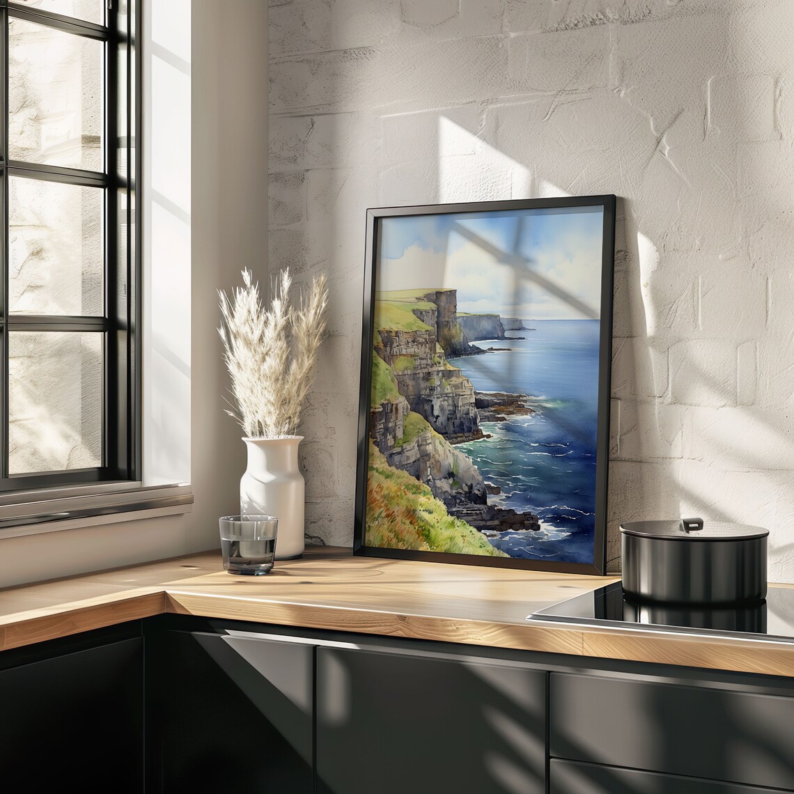 Cliffs of Moher Watercolor Ireland Sea Cliffs Coastal Art Poster - Image 5