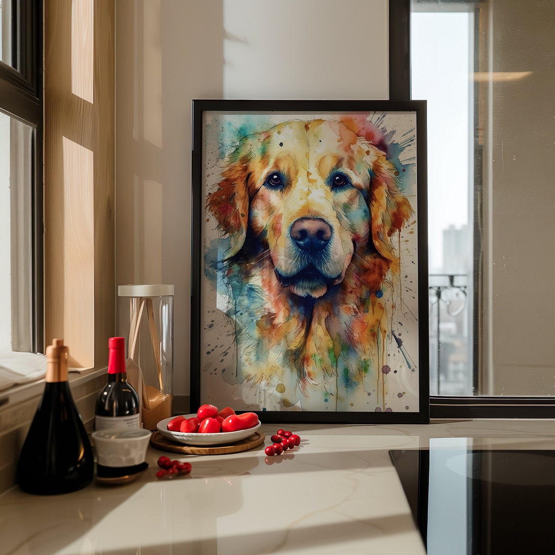 Golden Retriever Dog Painting Wall Art Poster Gift Watercolor Colorful Animal Painting Illustration Nature Wall Art Home Decor - Image 5