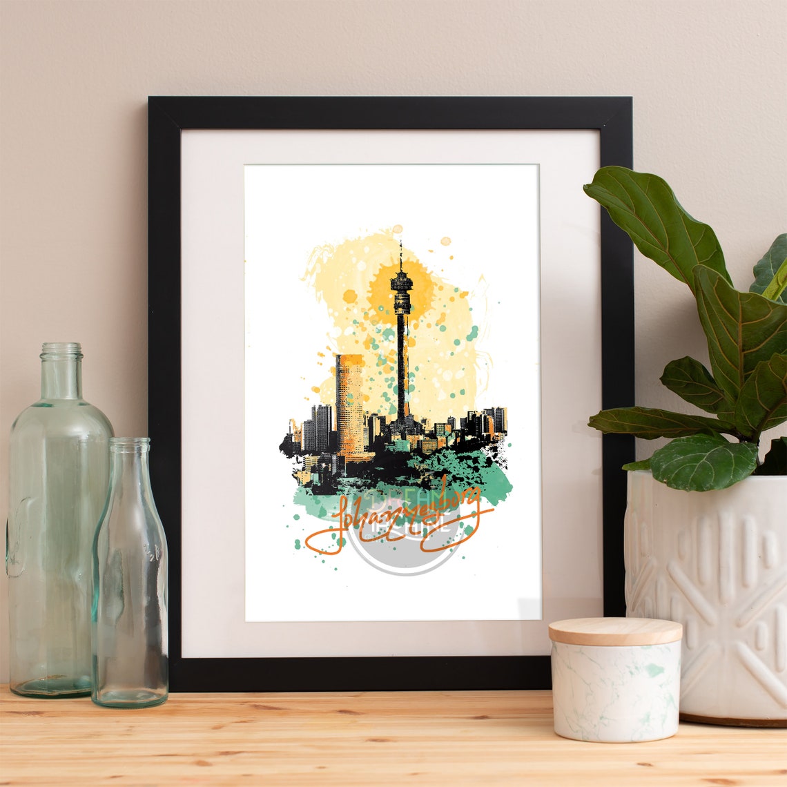 Johannesburg Print Johannesburg Skyline Johannesburg Art Johannesburg Poster Johannesburg Watercolor Johannesburg Art Print Africa