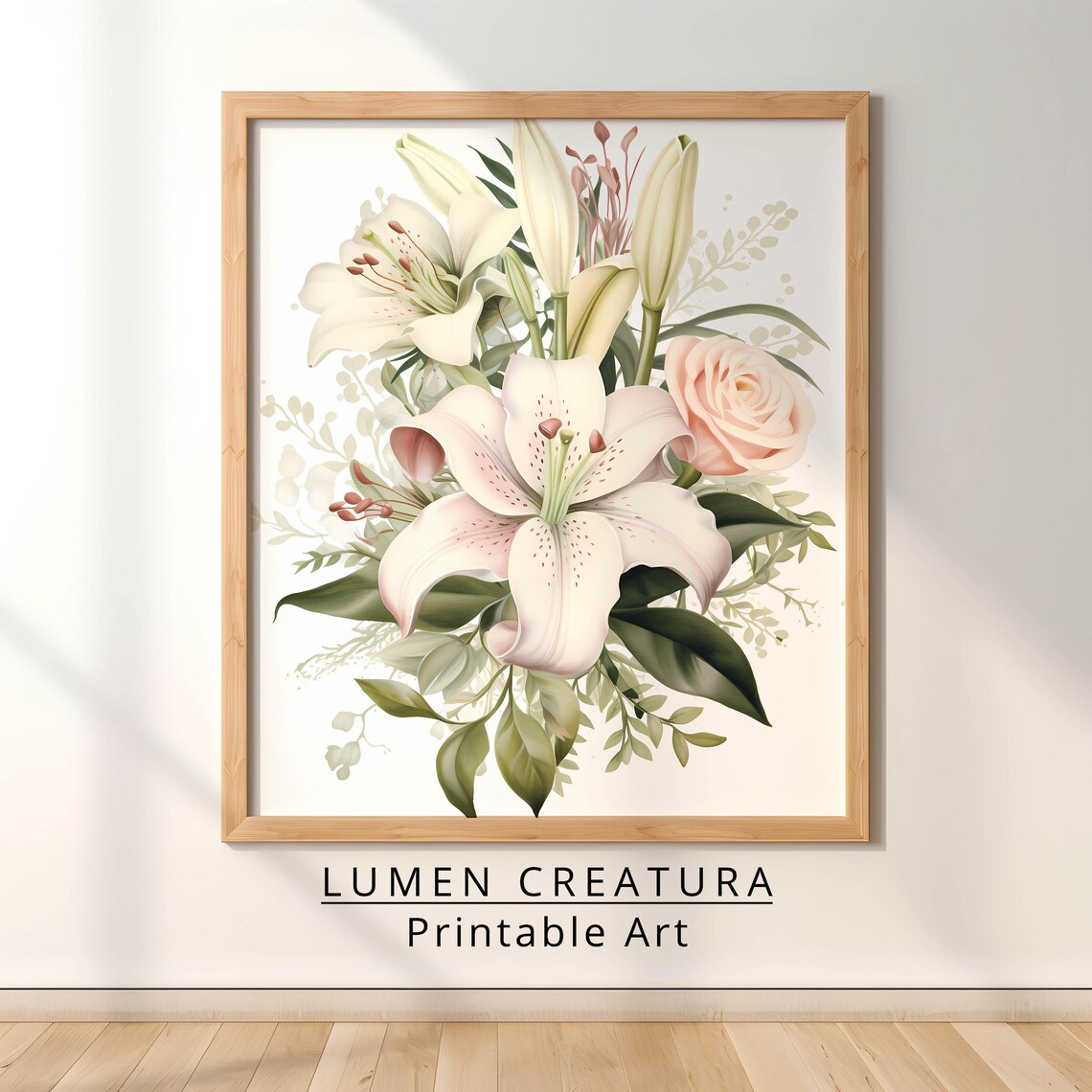 Lily Flower, Minimalist Flower Drawing Art Print - Image 2