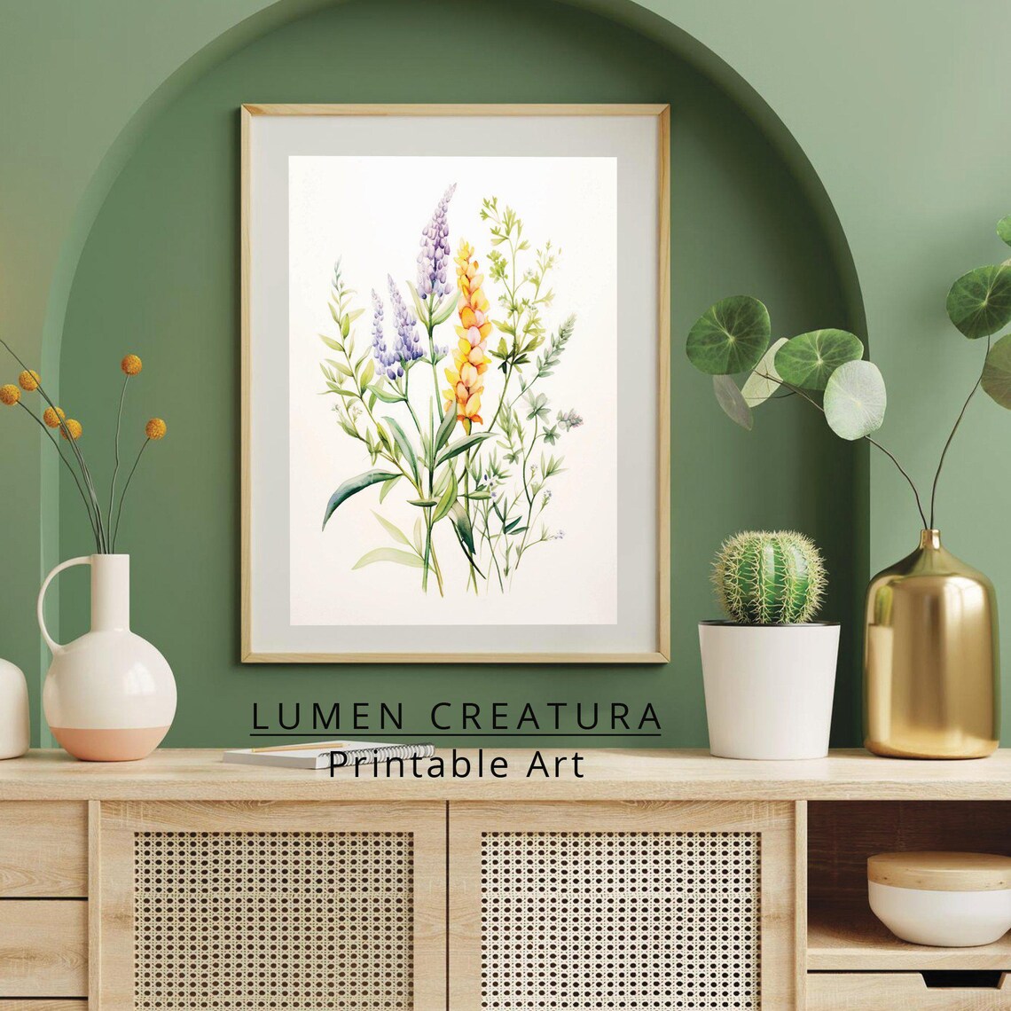 Spring Watercolor Botanical Painting, Country Farmhouse - Image 4