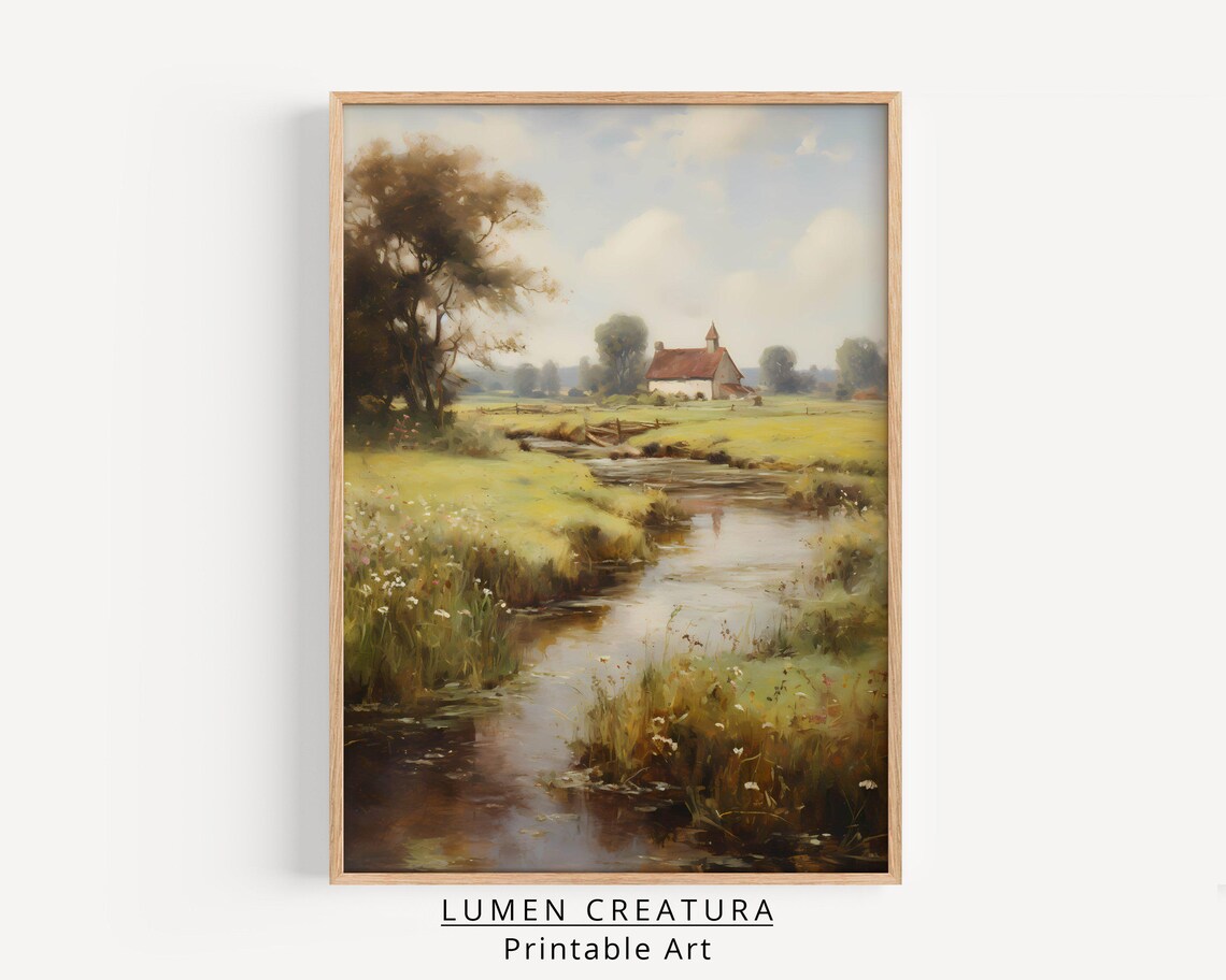Meadow Countryside Vintage French Wall Art