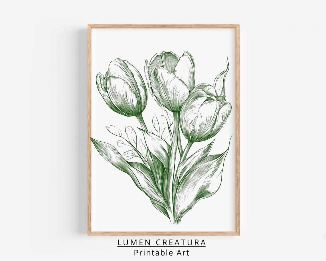 Vintage Flower Art Print, Floral Wall Art