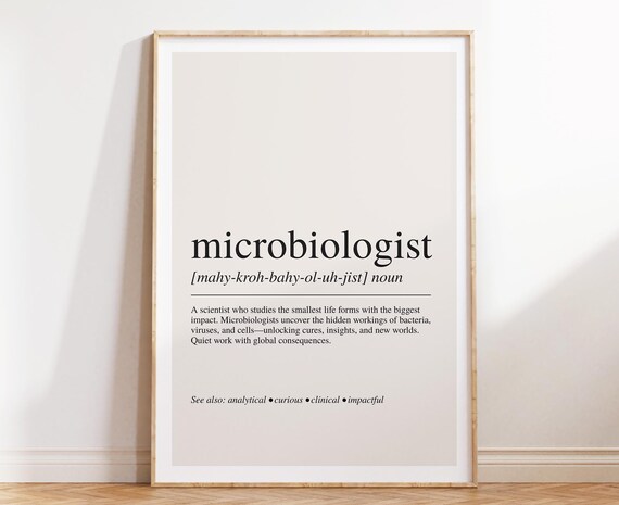 Microbiologist Dictionary Definition Science Career Tribute Poster
