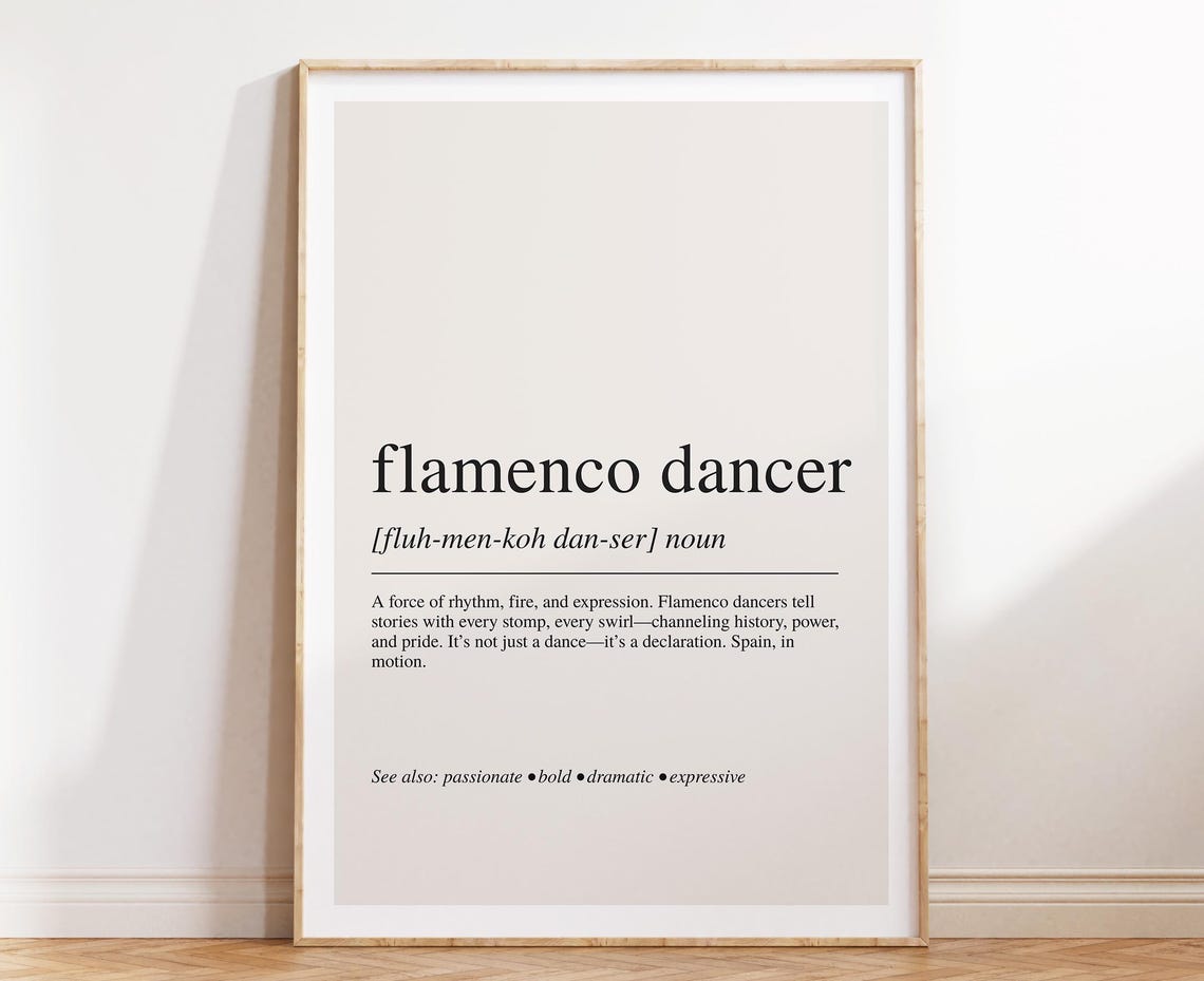 Flamenco Dancer Definition Passionate Performing Art Typography Poster