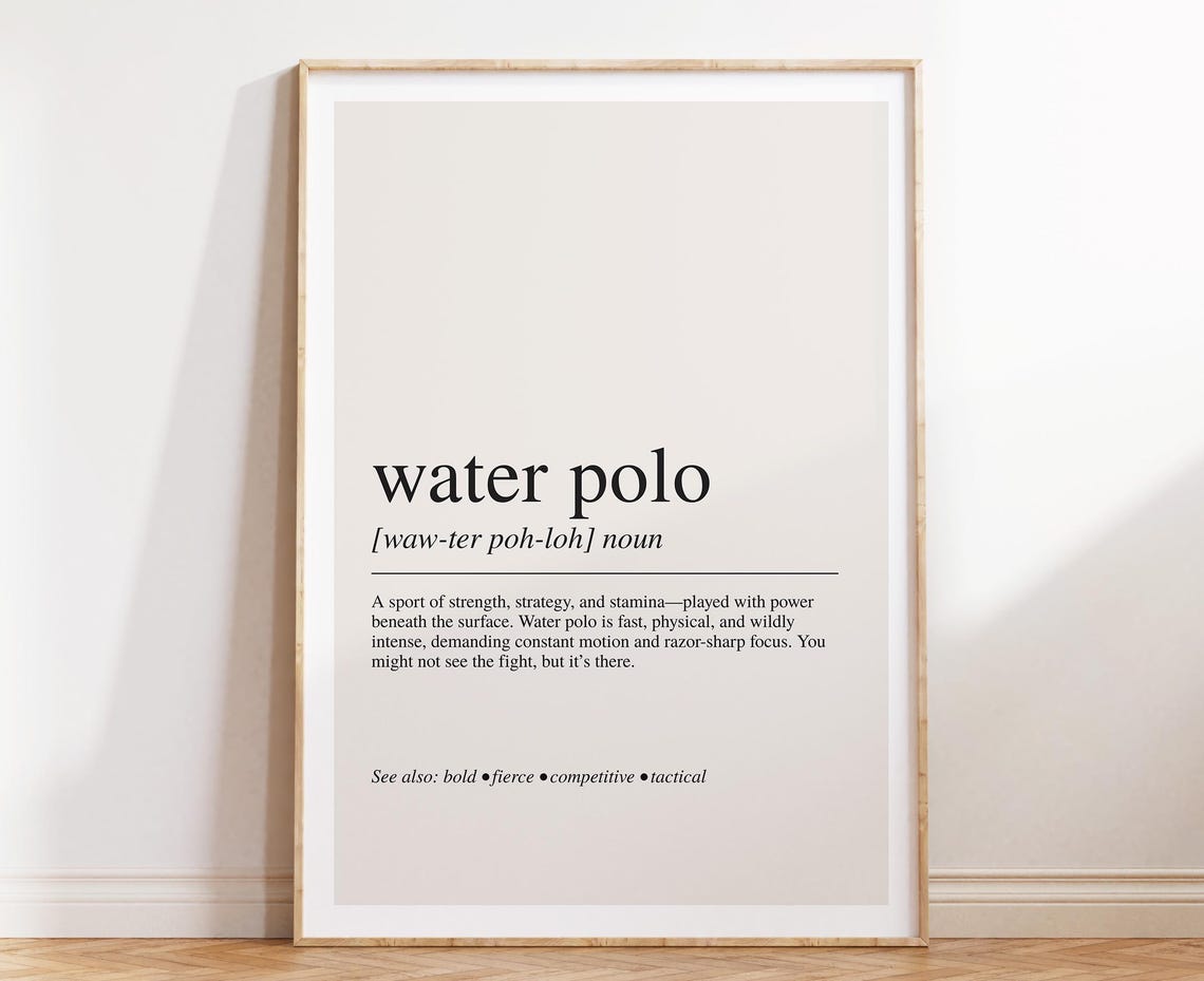 Water Polo Dictionary Definition Sport Gift Athlete Team Poster