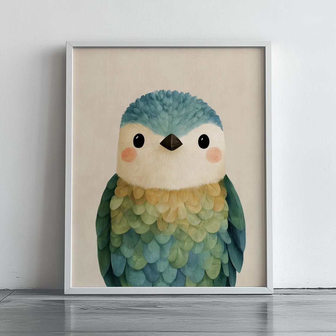 Baby Bee-Eater Portrait Colorful Nursery Bird Kids Room Wall Art