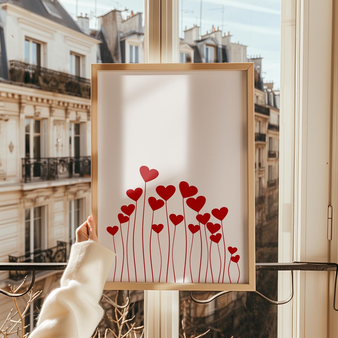Love Plant Art Print, Minimalist Valentine's Decor - Image 2