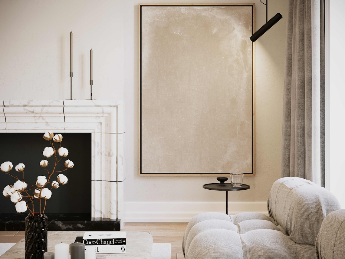 Neutral Abstract Art Print, Modern Minimalist Decor