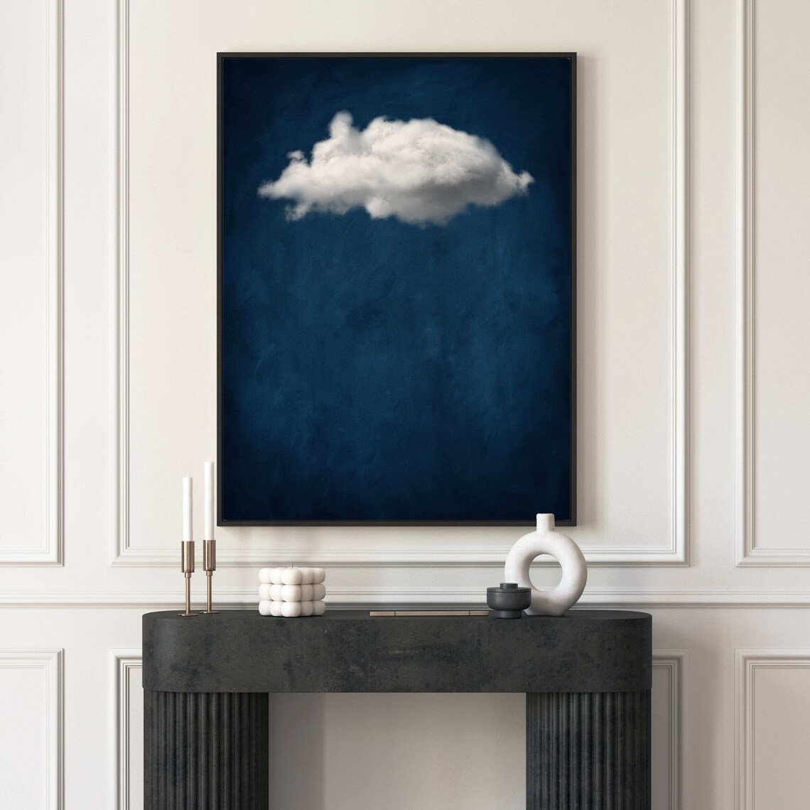 Cloud Abstract Art Print, Minimalist Night Sky - Image 2