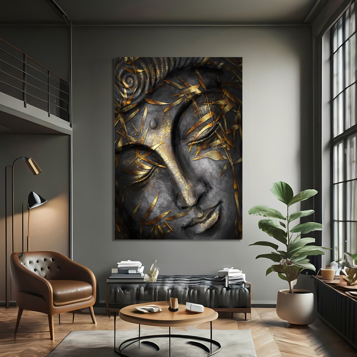 Buddha Painting, Luxurious Meditation Wall Decor - Image 3