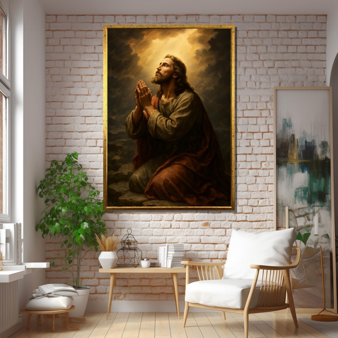 Jesus Christ Praying, Spiritual Bedroom Decor - Image 5