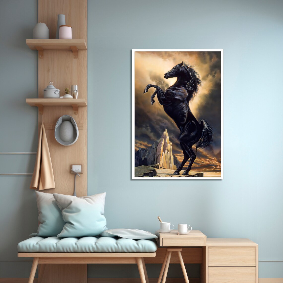 Majestic Black Stallion, Dramatic Horse Poster - Image 4
