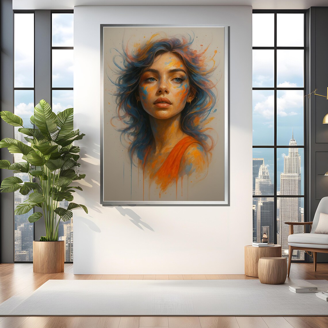 Expressive Woman Portrait With Color Splash - Image 4