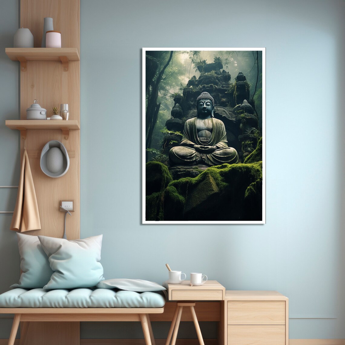 Zen Buddha Painting, Peaceful Meditative Decor - Image 3