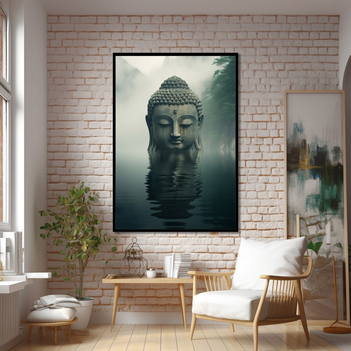 Zen Buddha, Meditative Tranquil Art Print - Image 2
