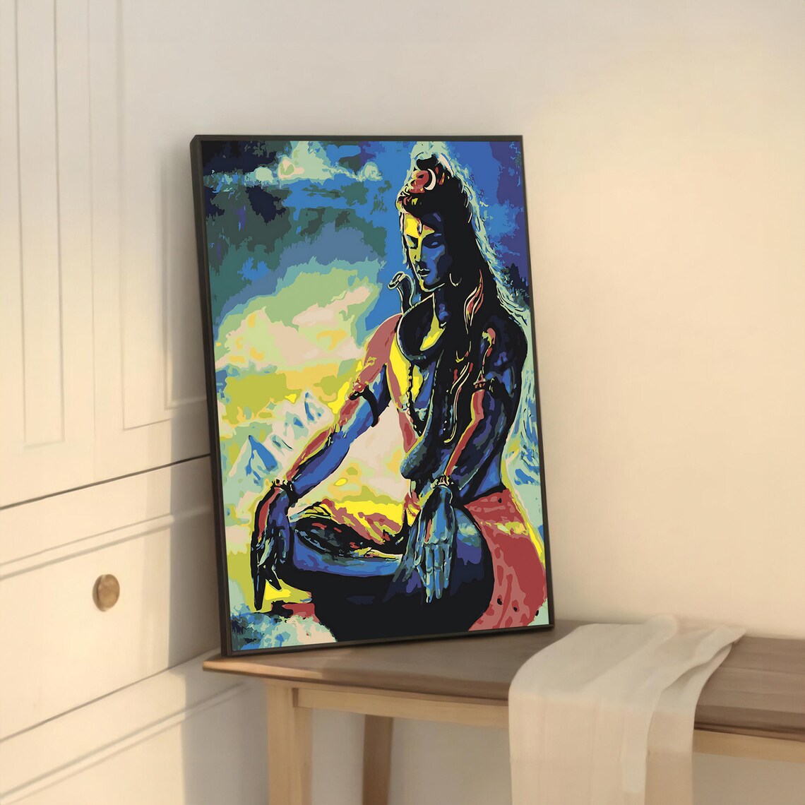 Shiva Painting, Spiritual Meditation Wall Decor - Image 5