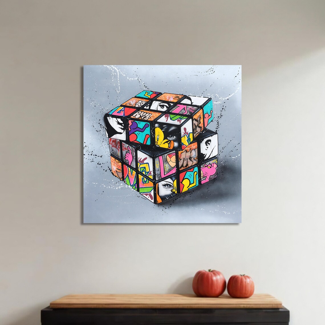 Graffiti Rubiks Cube, Urban Street Art Poster - Image 4