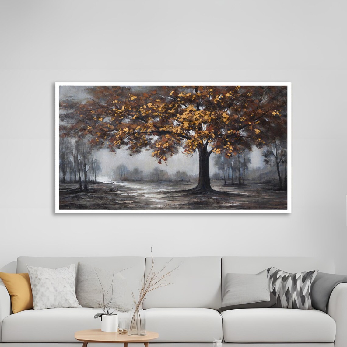 Autumn Tree Art Print, Contemporary Living Room Decor - Image 2