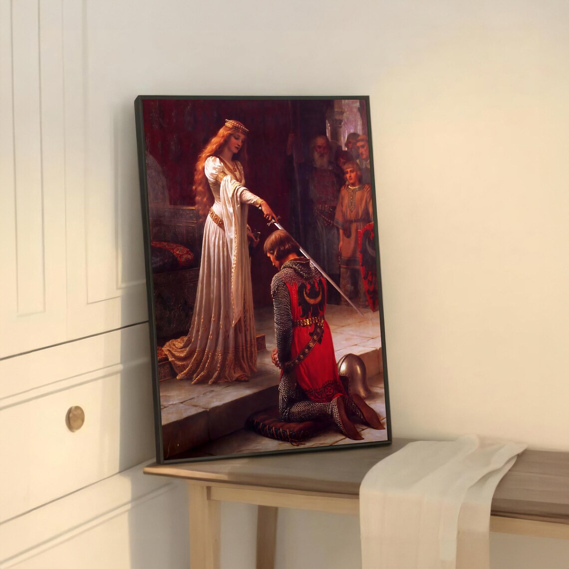 The Accolade By Edmund Leighton, Medieval Art Print - Image 5