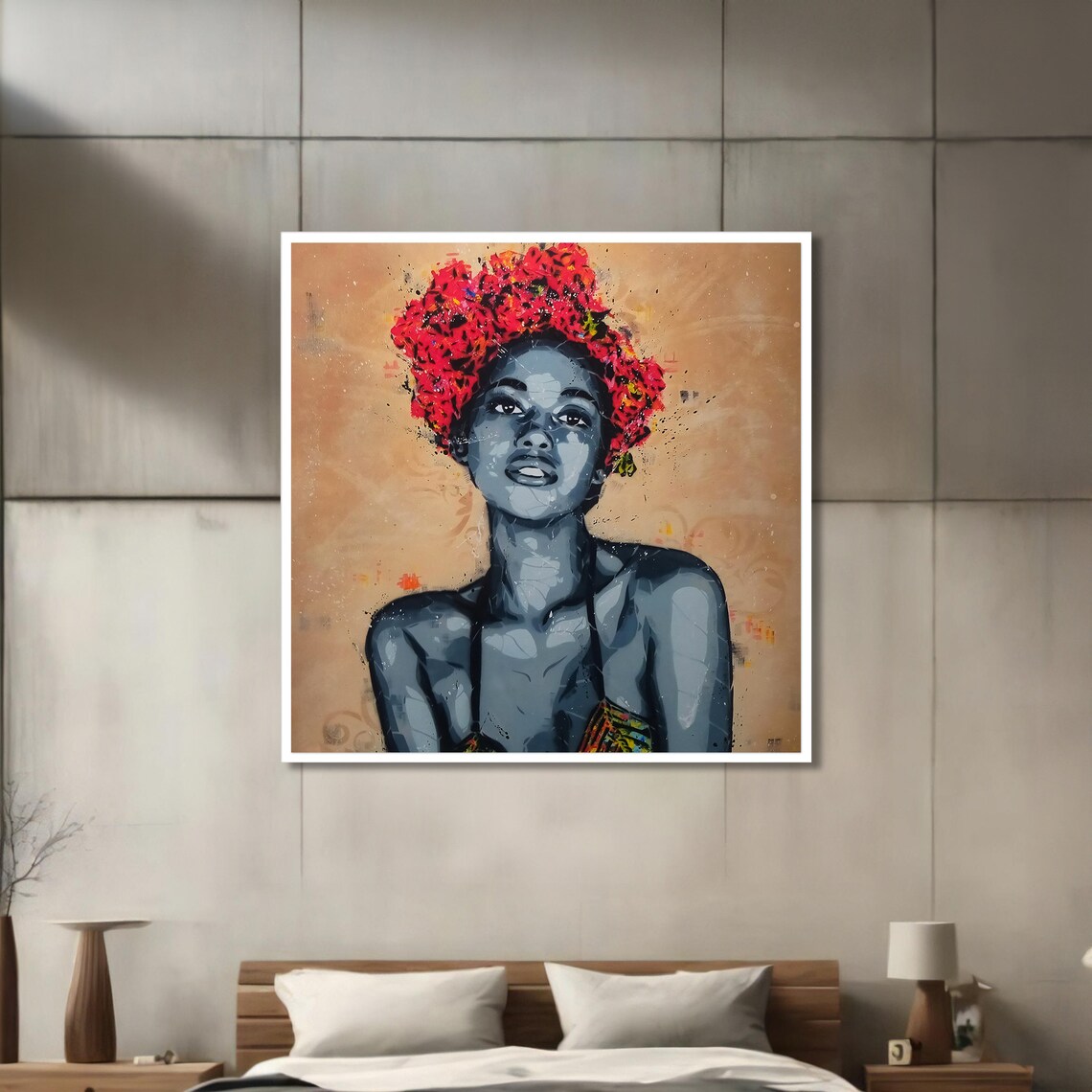 Afro Beauty Painting, Vibrant Pop Art Wall Art Print - Image 3