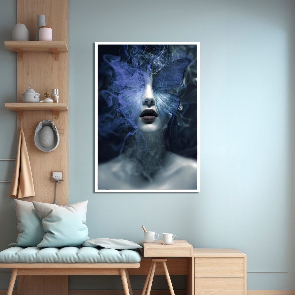Enigmatic Butterfly Woman, Surreal Art Print - Image 4