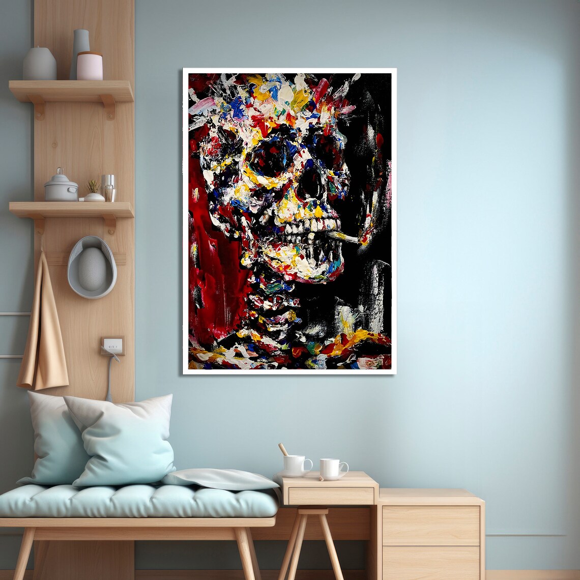 Skull Graffiti Painting, Abstract Street Art - Image 4