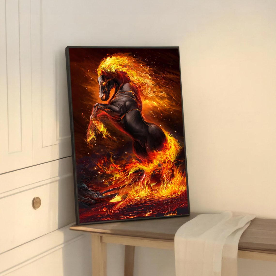 Fiery Horse Art Print, Bold Dynamic Animal Painting - Image 5