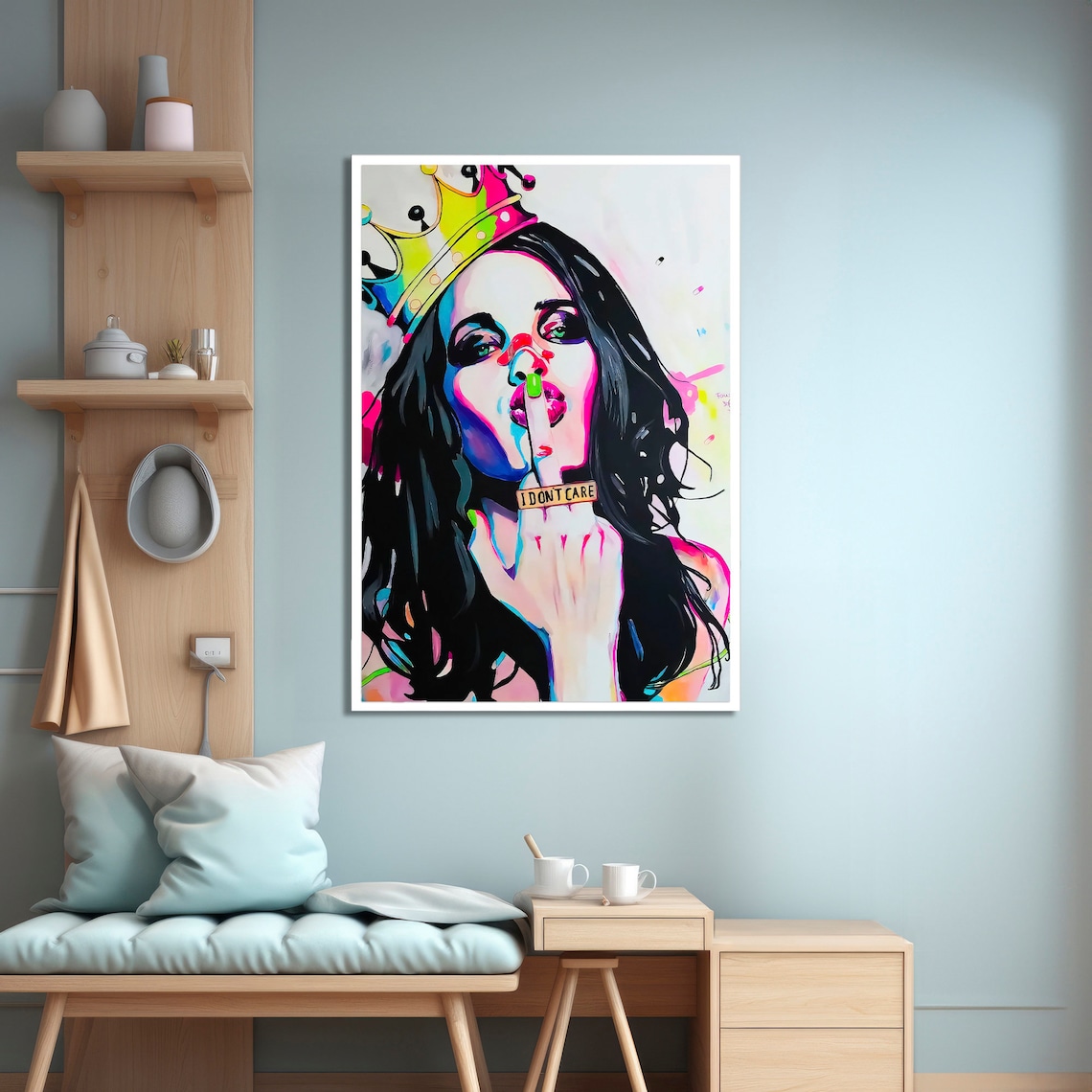 Pop Art Portrait Of Woman With Crown, Bold Decor - Image 4
