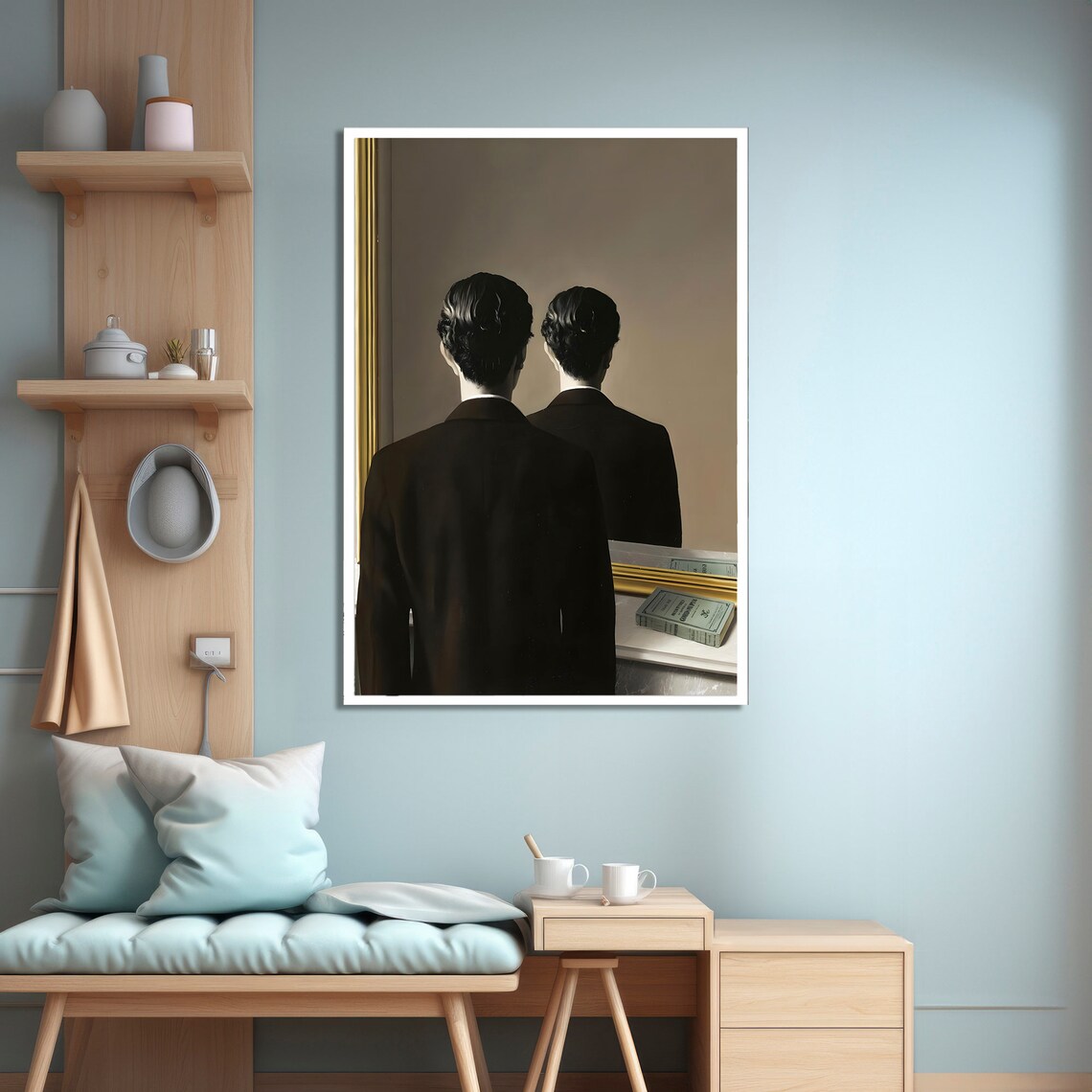 Surrealist Duality Mirror Painting, Modern Decor - Image 4