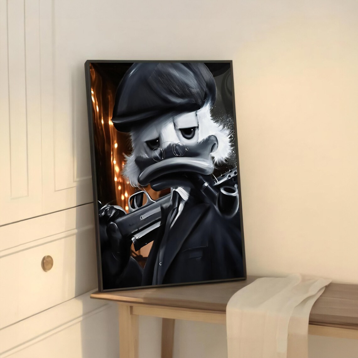 Gangster Duck Graffiti Painting, Bold Urban Decor - Image 5