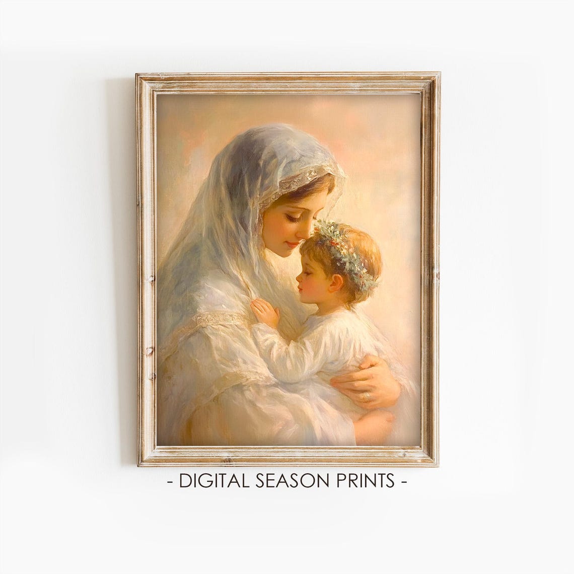 Madonna And Child Virgin Mary Tender Vintage Religious Mother Poster