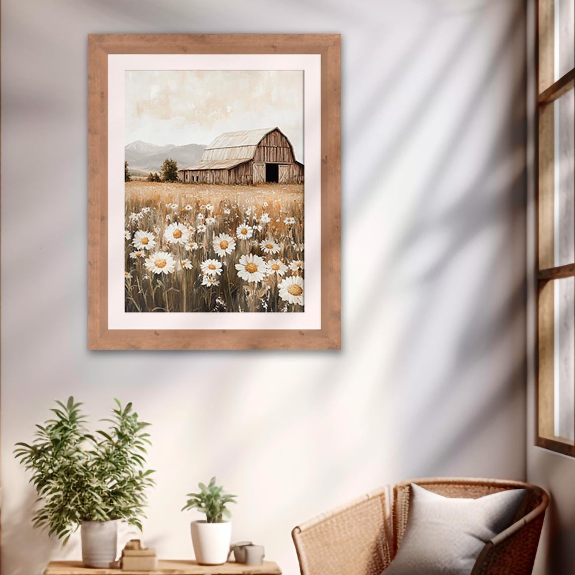 Old Barn Farmhouse Rustic Country Landscape Art Print - Image 2